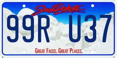 SD license plate 99RU37