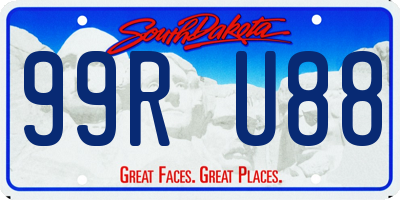 SD license plate 99RU88