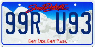 SD license plate 99RU93