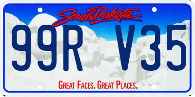 SD license plate 99RV35