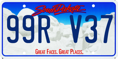 SD license plate 99RV37
