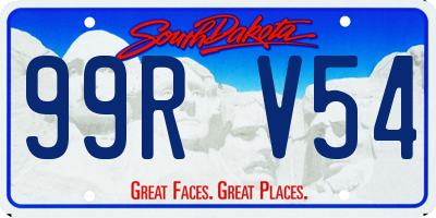 SD license plate 99RV54