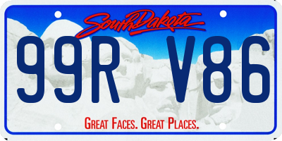 SD license plate 99RV86