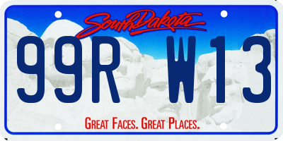 SD license plate 99RW13