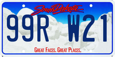 SD license plate 99RW21