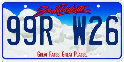 SD license plate 99RW26