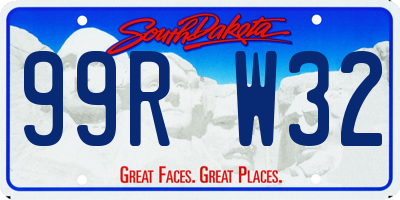 SD license plate 99RW32