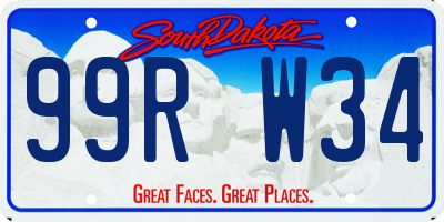 SD license plate 99RW34