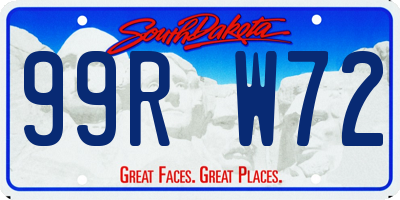 SD license plate 99RW72