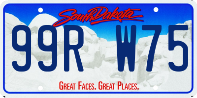 SD license plate 99RW75