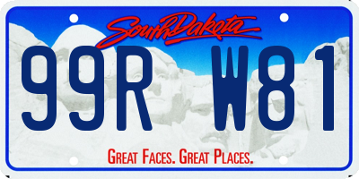 SD license plate 99RW81