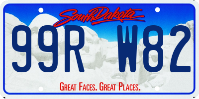 SD license plate 99RW82