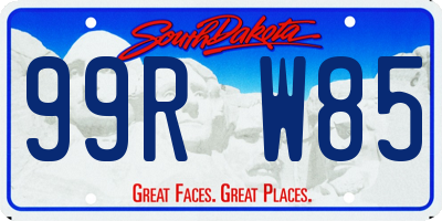 SD license plate 99RW85