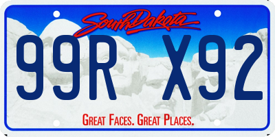 SD license plate 99RX92