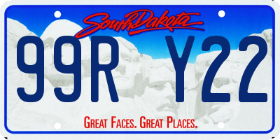 SD license plate 99RY22