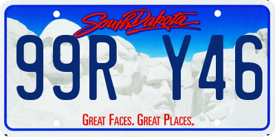 SD license plate 99RY46