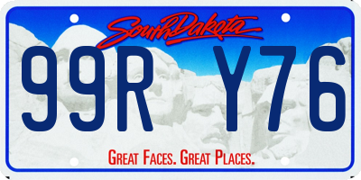 SD license plate 99RY76