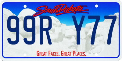SD license plate 99RY77