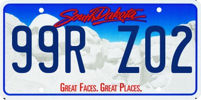 SD license plate 99RZ02