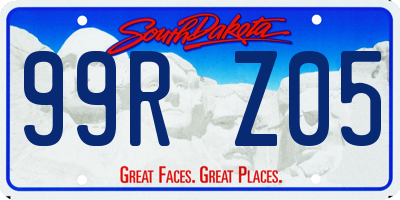 SD license plate 99RZ05