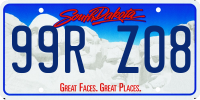 SD license plate 99RZ08