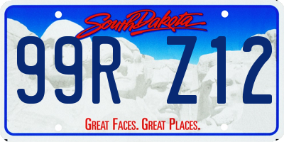 SD license plate 99RZ12