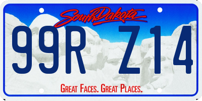 SD license plate 99RZ14