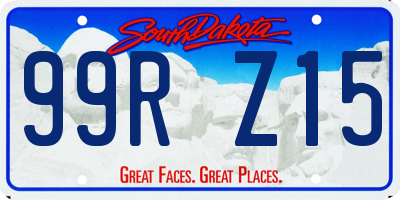 SD license plate 99RZ15