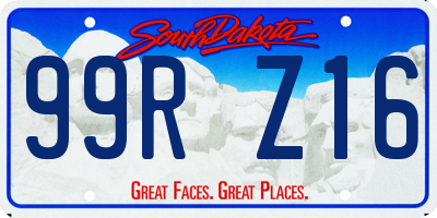 SD license plate 99RZ16