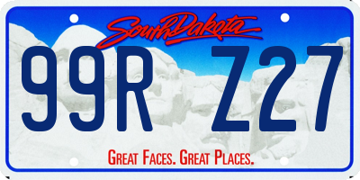 SD license plate 99RZ27