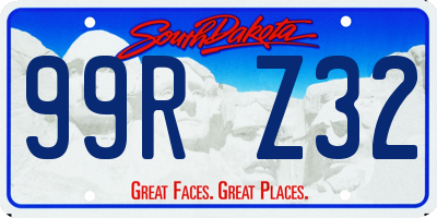 SD license plate 99RZ32