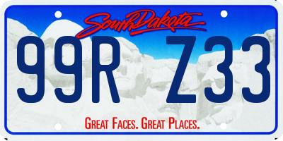 SD license plate 99RZ33