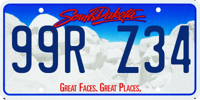 SD license plate 99RZ34