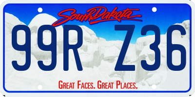 SD license plate 99RZ36