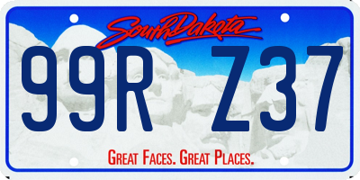 SD license plate 99RZ37