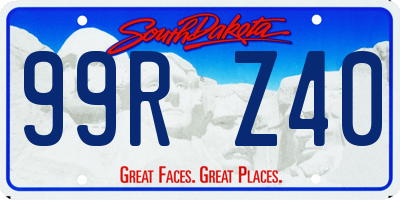 SD license plate 99RZ40