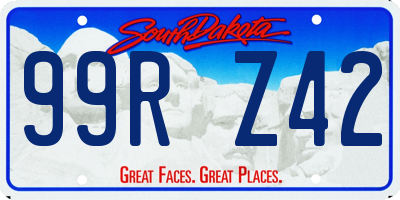 SD license plate 99RZ42
