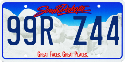 SD license plate 99RZ44