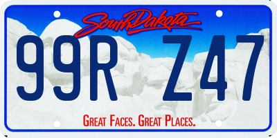 SD license plate 99RZ47