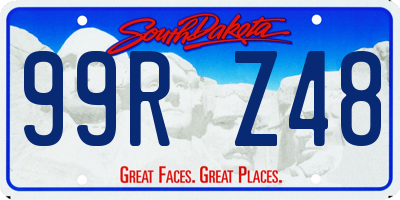 SD license plate 99RZ48