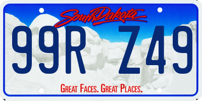 SD license plate 99RZ49