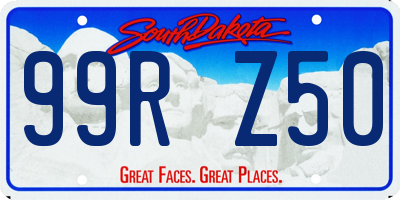 SD license plate 99RZ50