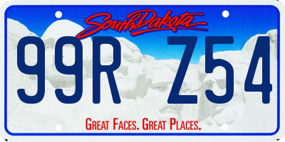 SD license plate 99RZ54