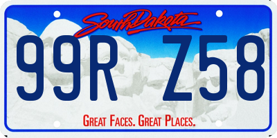 SD license plate 99RZ58