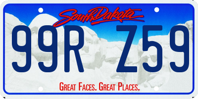 SD license plate 99RZ59