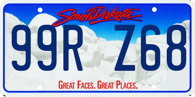 SD license plate 99RZ68