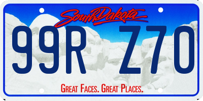 SD license plate 99RZ70