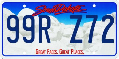 SD license plate 99RZ72