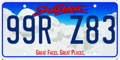 SD license plate 99RZ83