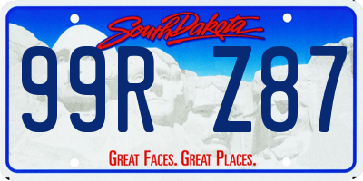 SD license plate 99RZ87